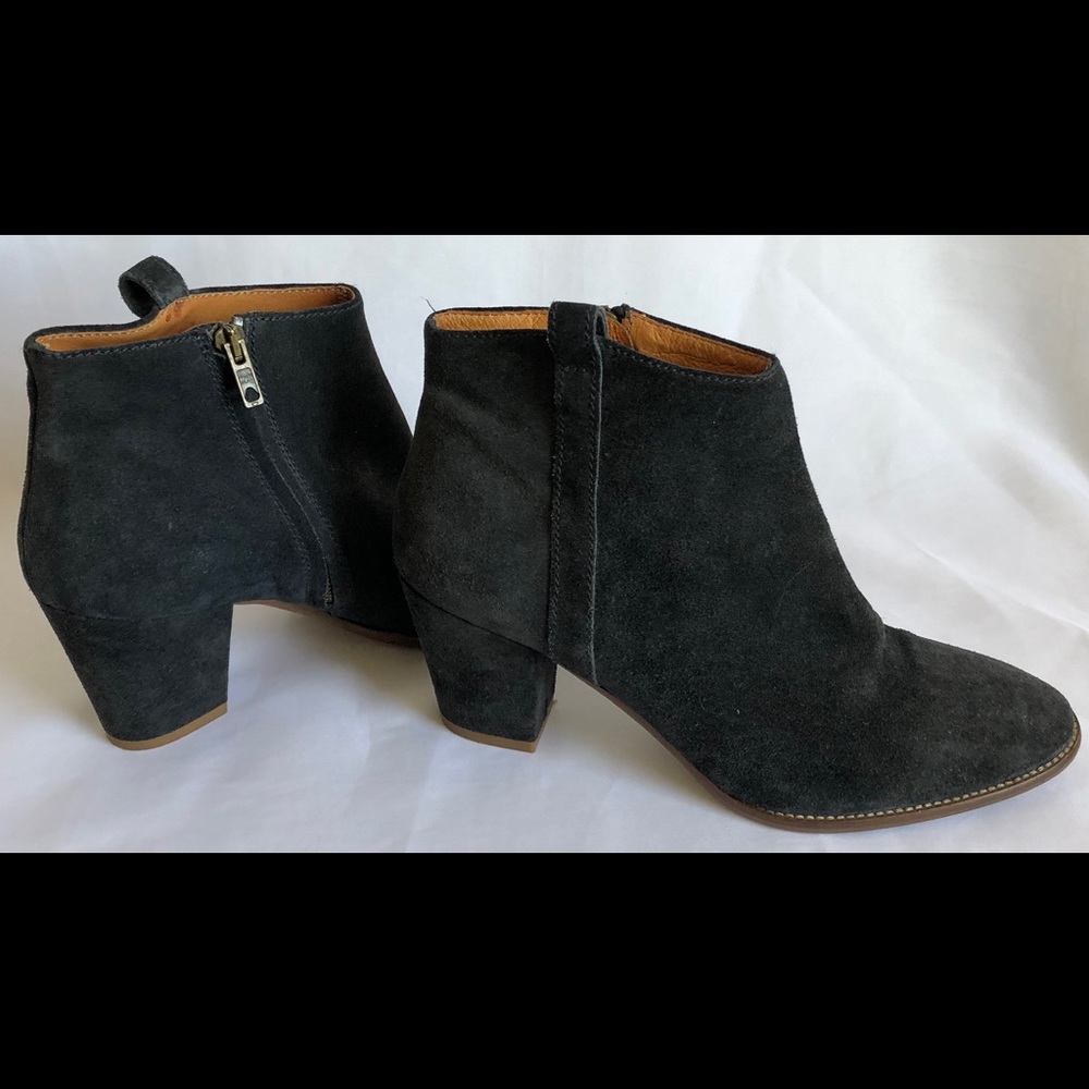 Madewell Women's Black Suede Stacked Boots Sz 8.5